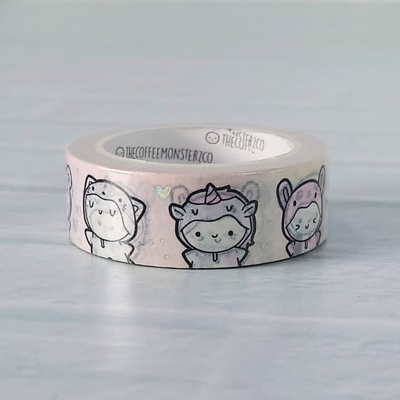 Rainbow Animal Emotis 2.0 15mm Washi Tape | TheCoffeeMonsterzCo TCMC - Picture 3 of 3